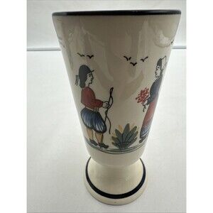 POTTERY GOBLET QUIMPER FAIENCE FRANCE - Hand Painted BRETON Man Woman Mug
